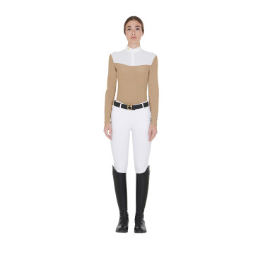 Polo de competição Feminino de Manga Comprida em Tecido Técnico e Mesh Equestro Polo de competição Feminino de Manga Comprida em Tecido Técnico e Mesh Equestro