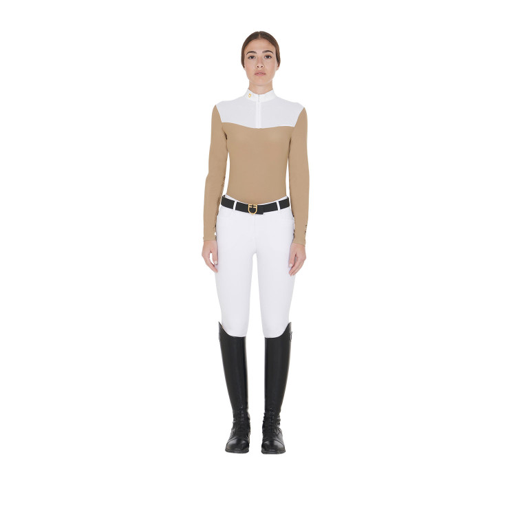 Polo de competição Feminino de Manga Comprida em Tecido Técnico e Mesh Equestro Polo de competição Feminino de Manga Comprida em Tecido Técnico e Mesh Equestro