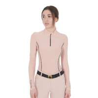 Polo Técnico de Treinamento Feminino de Manga Longa Equestro Rosa camafeu Polo Técnico de Treinamento Feminino de Manga Longa Equestro Rosa camafeu