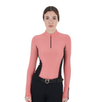 Polo Técnico de Treinamento Feminino de Manga Longa Equestro Rosa camafeu Polo Técnico de Treinamento Feminino de Manga Longa Equestro Rosa camafeu