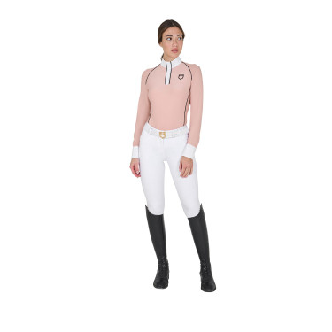 Pólo de competição Feminino de Mangas Compridas com Inserções em Rede Equestro Pólo de competição Feminino de Mangas Compridas com Inserções em Rede Equestro