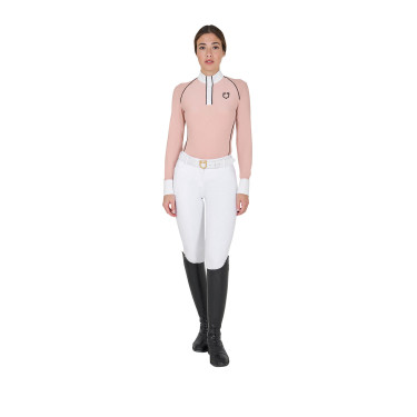 Pólo de competição Feminino de Mangas Compridas com Inserções em Rede Equestro Pólo de competição Feminino de Mangas Compridas com Inserções em Rede Equestro