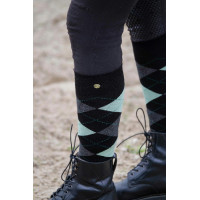 Meias Equithème Argyle feminina Verde sálvia / antracite Meias Equithème Argyle feminina Verde sálvia / antracite
