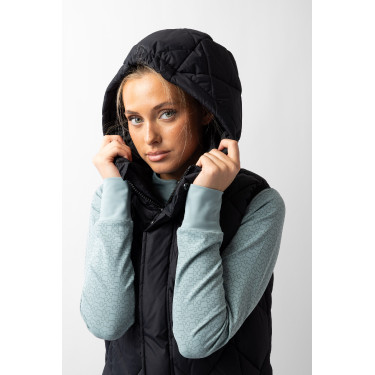 Colete acolchoado longo sem mangas Gem B Vertigo Beleza negra Preto Colete acolchoado longo sem mangas Gem B Vertigo Beleza negra Preto