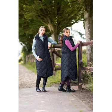 Colete acolchoado longo sem mangas Gem B Vertigo Beleza negra Preto Colete acolchoado longo sem mangas Gem B Vertigo Beleza negra Preto