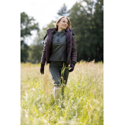 Luvas de equitação para todas as estações Young Rider Perla Horze Fudge / castanho bordô Bord&amp;ocirc;