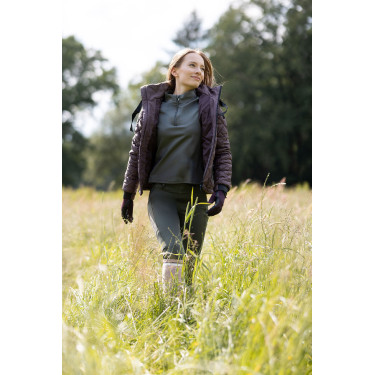 Luvas de equitação para todas as estações Young Rider Perla Horze Fudge / castanho bordô Bord&amp;ocirc;