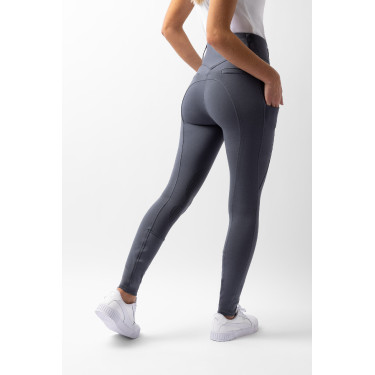 Calças Horze Mira com joelheiras grip Azul tempestade