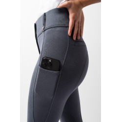 Calças Horze Mira com joelheiras grip Azul tempestade
