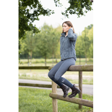 Calças Horze Mira com joelheiras grip Azul tempestade