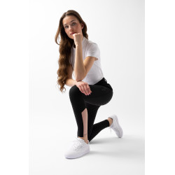 Calça Horze de cintura alta Young Rider Alena feminina Beleza negra Preto