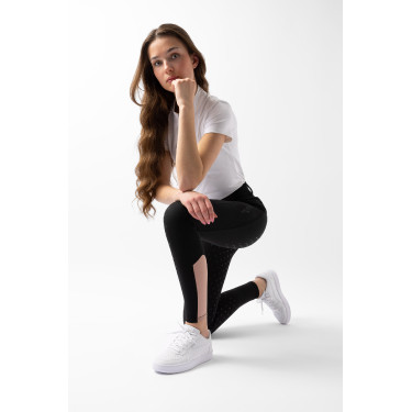 Calça Horze de cintura alta Young Rider Alena feminina Beleza negra Preto
