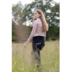 Calça Horze de cintura alta Young Rider Alena feminina Beleza negra Preto