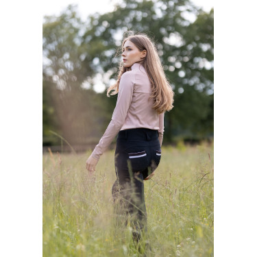 Calça Horze de cintura alta Young Rider Alena feminina Beleza negra Preto