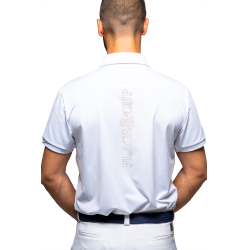 Pólo de competição Flags & Cup menino Wako de mangas curtas Branco