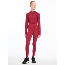 Roupa interior de malha Mia LeMieux Young Rider de mangas compridas Brasa Bordô Roupa interior de malha Mia LeMieux Young Rider de mangas compridas Brasa Bordô