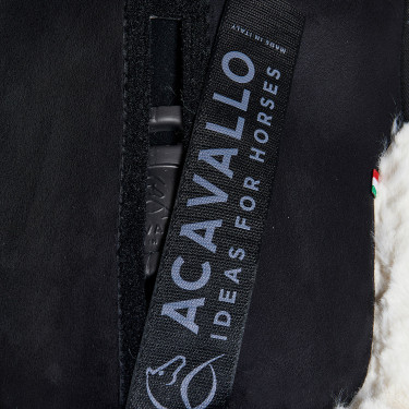 Amortecedor Piuma-FS WFS-FS com bolsas em camurça e elevador traseiro Acavallo Preto / natural