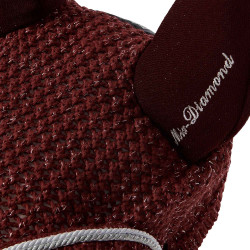 Touca anti-moscas de algodão com tecido Cordura e lantejoulas Equestro Bordéus Bordô Touca anti-moscas de algodão com tecido Cordura e lantejoulas Equestro Bordéus Bordô