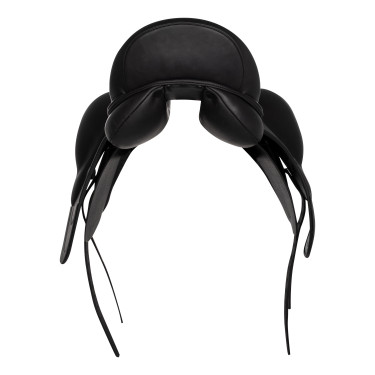 Sela de adestramento em couro forrado Equestro Preto