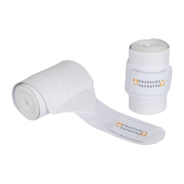 Bandagens elásticas com fecho de velcro Equestro Branco