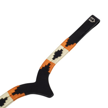 Frontal em couro com decoração navajo Equestro Preto