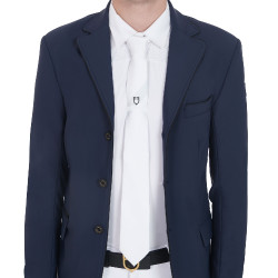 Gravata de competição com logotipo bordado Equestro Branco