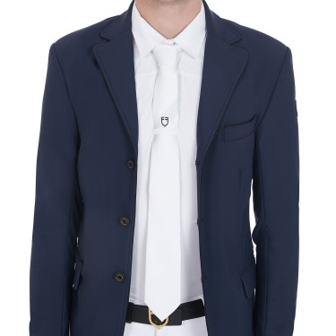 Gravata de competição com logotipo bordado Equestro Branco