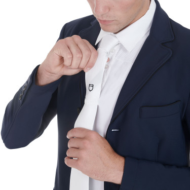 Gravata de competição com logotipo bordado Equestro Branco