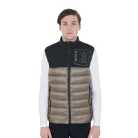 Colete masculino em dois materiais com patch de silicone Equestro Preto / nogueira