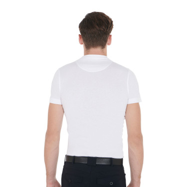 Camiseta masculina corte ajustado estampa equestre Equestro Branco