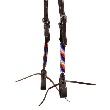 Noiva western com uma orelha e bordado com miçangas Pool's Castanho