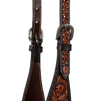 Bride western com uma orelha e motivos florais Pool's Natural Castanho