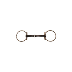Freio de argolas em inox com embocadura preta Pool's