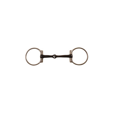 Freio de argolas em inox com embocadura preta Pool's