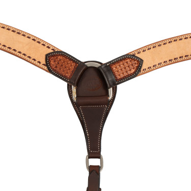 Peitoral western bicolor Pool's Avelã / natural Castanho