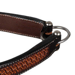 Muserola western com decoração floral Pool's Castanho escuro