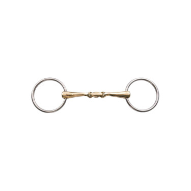 Mordedura de dupla rutura com anéis soltos e bocal curvado 16 mm Umbria Equitazione Mordedura de dupla rutura com anéis soltos e bocal curvado 16 mm Umbria Equitazione