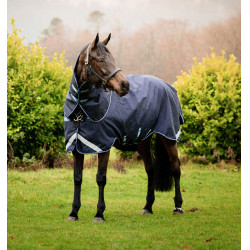 Capa Horseware Rambo Duo Force 100g com liners de 100g e 300g Marinho / marinho / branco Azul-marinho