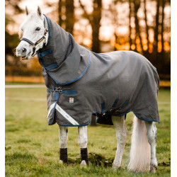 Cobertura Horseware Rhino Hexstop Plus Vari-Layer Turnout 250g Cinza / índigo Cinzento