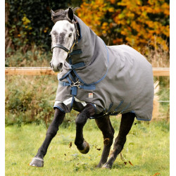 Cobertura Horseware Rhino Hexstop Plus Vari-Layer Turnout 250g Cinza / índigo Cinzento