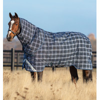 Capa Horseware Rhino Plus Turnout 0g Marinho xadrez / índigo Azul-marinho