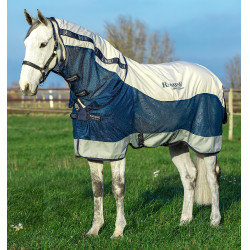 Capa de exterior Horseware Rambo® Summer 0g com disco e forro de 100g Marinho / cinza Azul