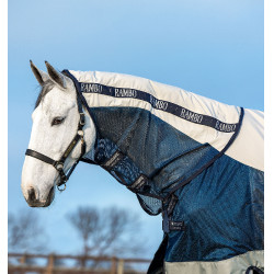 Capa de exterior Horseware Rambo® Summer 0g com disco e forro de 100g Marinho / cinza Azul