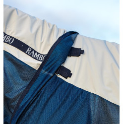 Capa de exterior Horseware Rambo® Summer 0g com disco e forro de 100g Marinho / cinza Azul