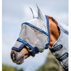 Máscara anti-moscas Horseware Rambo Plus Prata / azul