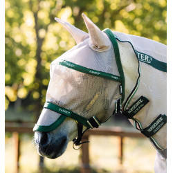 Máscara anti-moscas Horseware Rambo Plus Bege / verde