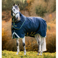 Capa Horseware Rambo Duo Force 2.0 100 g com liners de 100 e 300 g Azul-marinho / azul-petróleo
