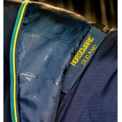 Capa Horseware Rambo Duo Force 2.0 100 g com liners de 100 e 300 g Azul-marinho / azul-petróleo