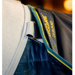 Capa Horseware Rambo Duo Force 2.0 100 g com liners de 100 e 300 g Azul-marinho / azul-petróleo