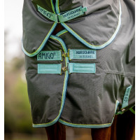 Capa Horseware Amigo Hero Ripstop Plus com cobre-pescoço 200g Cinza shadow / haze / marine Cinzento